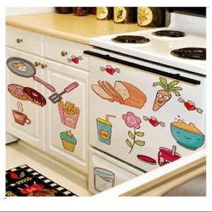 Cartoon Food Kitchen Wall Decal Stickers